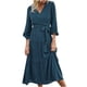 thumbnail image 1 of Moda Casual Vestido con cuello en V Manga larga Mujer Sólido Vestido de mujer Vestidos largos Pompotops hdfakjf8194, 1 of 8