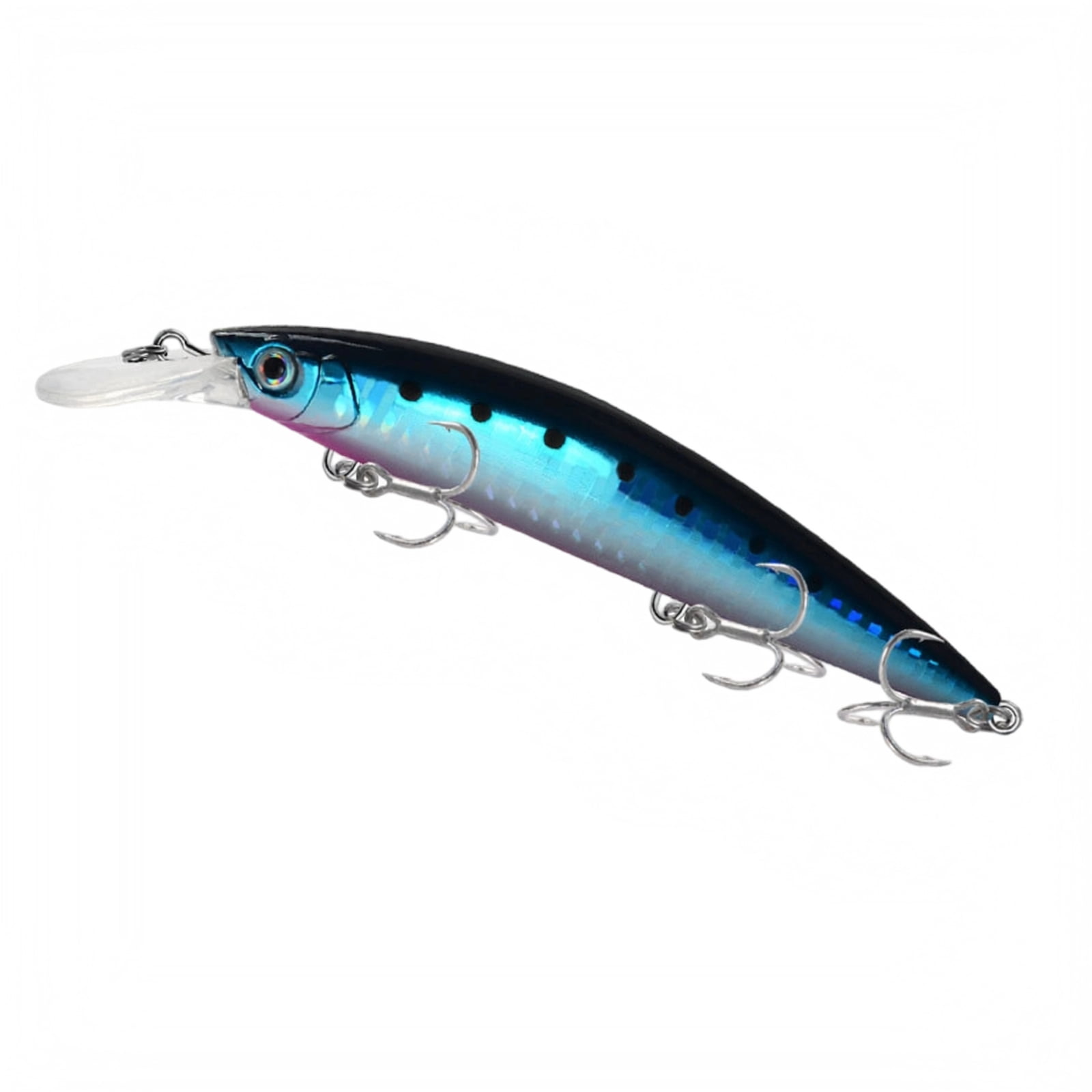 Decorr Sinking Minnow Fishing Lures 5.12in 37.5g Hard Bait with Sharp Treble Hooks Deep Diving Realistic 3D Eyes Swimbait for Saltwater Freshwater Tuna Bass Salmon Pike Fishing