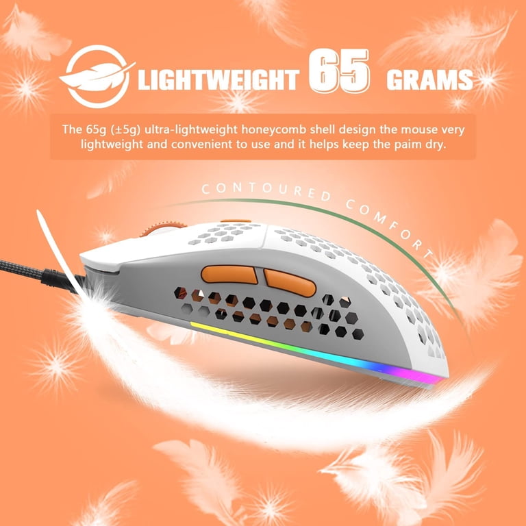 ZIYOULANG M8 Ultralight Wired Gaming Mouse, Lightweight Honeycomb