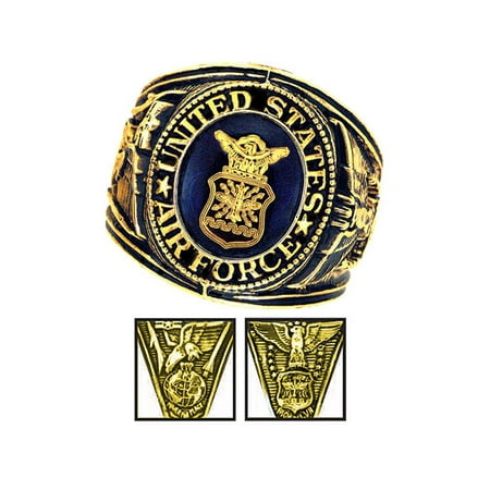 Official US Air Force Deluxe Engraved Gold Color Ring