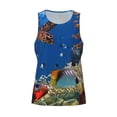 thumbnail image 4 of Easygdp Colorful Coral Reef Men's Tank Top, Sleeveless Muscle T Shirts, Breathable, Quick-Dry, Loose for Gym, Running, Fitness - Medium, 4 of 9