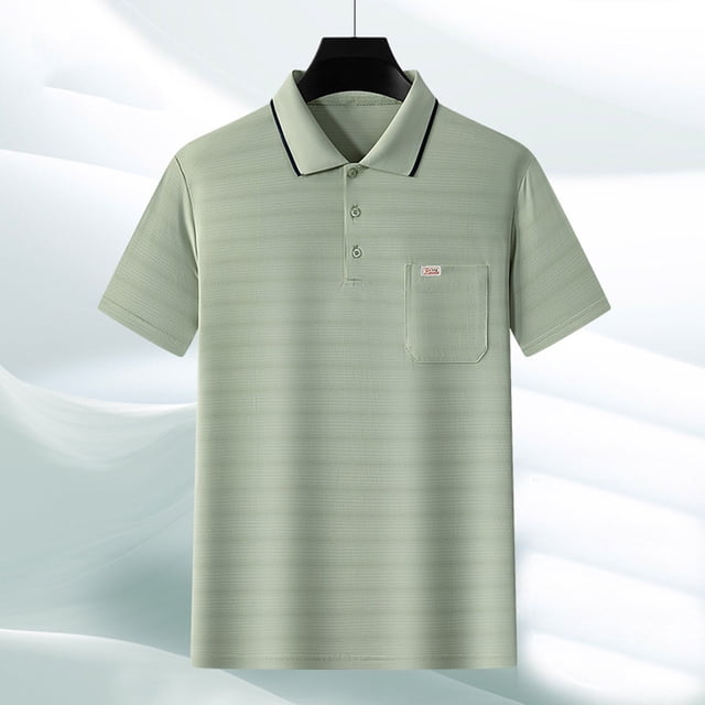 pstuiky camisetas para hombre, Camisa informal de manga corta con cuello vuelto, cómoda y lisa, para hombre camisas casuales para hombre l