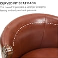 thumbnail image 5 of Brown Swivel Bar Stool with Back, Adjustable Height Kitchen Counter Chair, 360 Degree Rotating Solid Wood Stool with Upholstered Cowhide Seat, 5 of 7