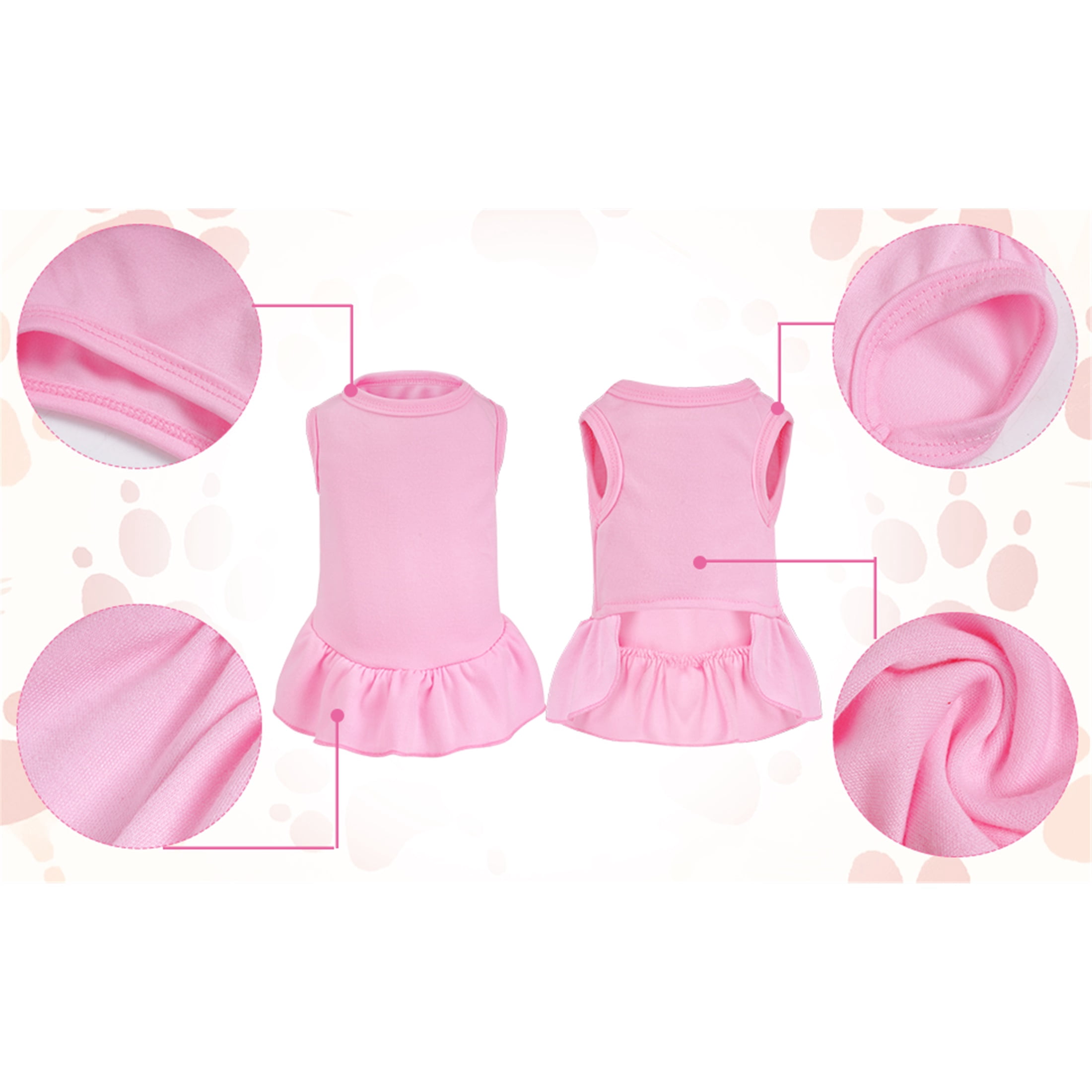 HQREA 2 Pcs Dog Dresses Cat Skirt Solid Color Dog Clothes Summer Sleeveless Puppy Girl Clothes for Small Dogs Cats