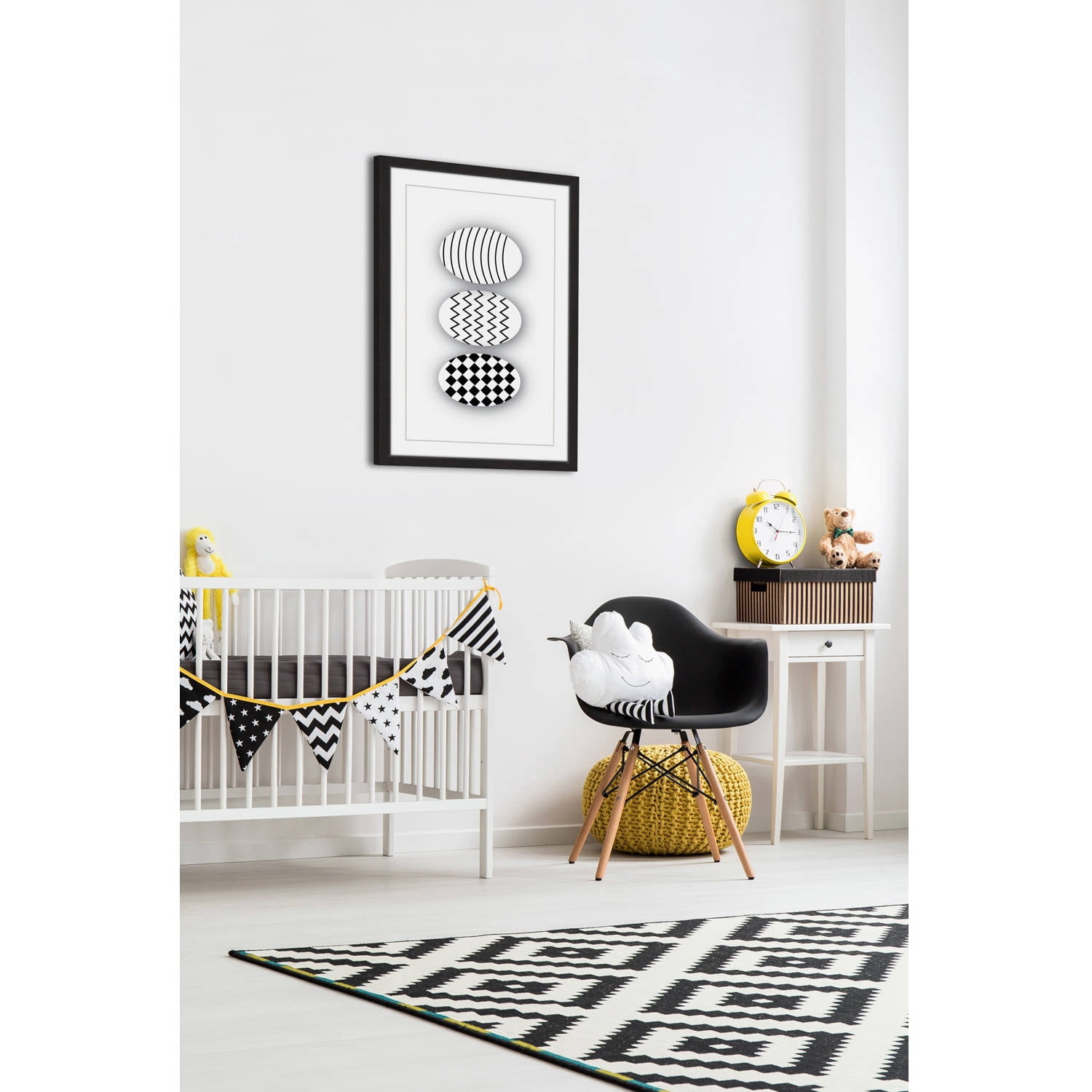 Marmont Hill "Patterned Eggs" by Katarina Snygg Framed Painting Print