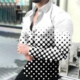 thumbnail image 2 of Camisa informal de manga larga para hombre, de primavera 2024, con estampado digital 3D de lunares y solapa de un solo pecho, camisa de fiesta 5XL, 14 colores, 2 of 5