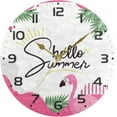 thumbnail image 5 of GZHJMY Pink Flamingo Wall Clock, 10" Silent Non Ticking Round Clock, Oil Painting Easy to Read Clock for Living Room Bedroom Bathroom Home Decor Holiday Gifts, 5 of 7
