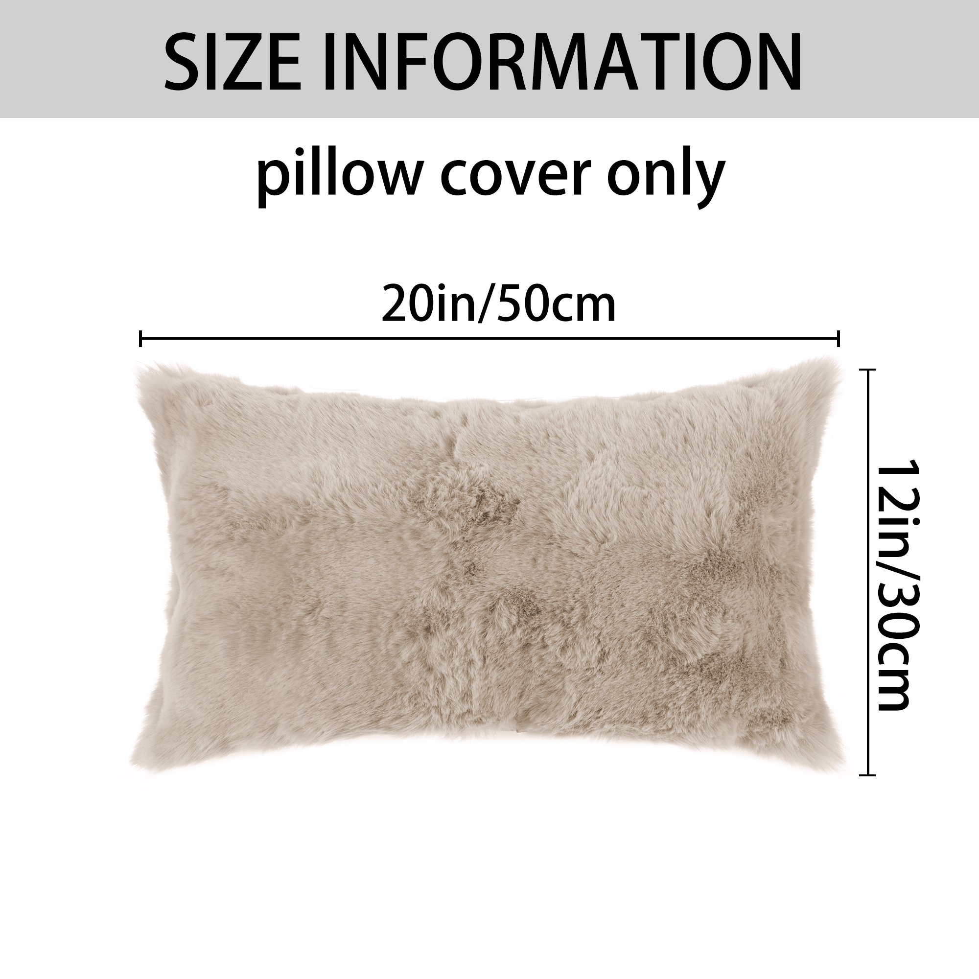 Unique Bargains Faux Fur Cozy Decorative Throw Pillow Covers Soft Plush Pillowcase 1 Pc Brown 12" x 20"