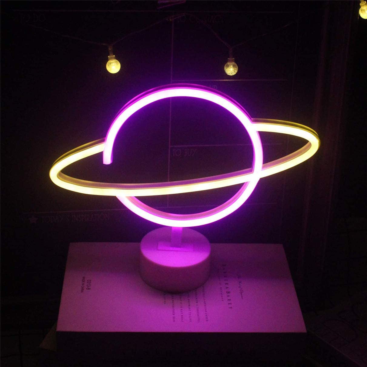 Neon Signs,Jtlmeen Planet Led Neon Lights,Neon Light Sign for Wall Usb/Battery 