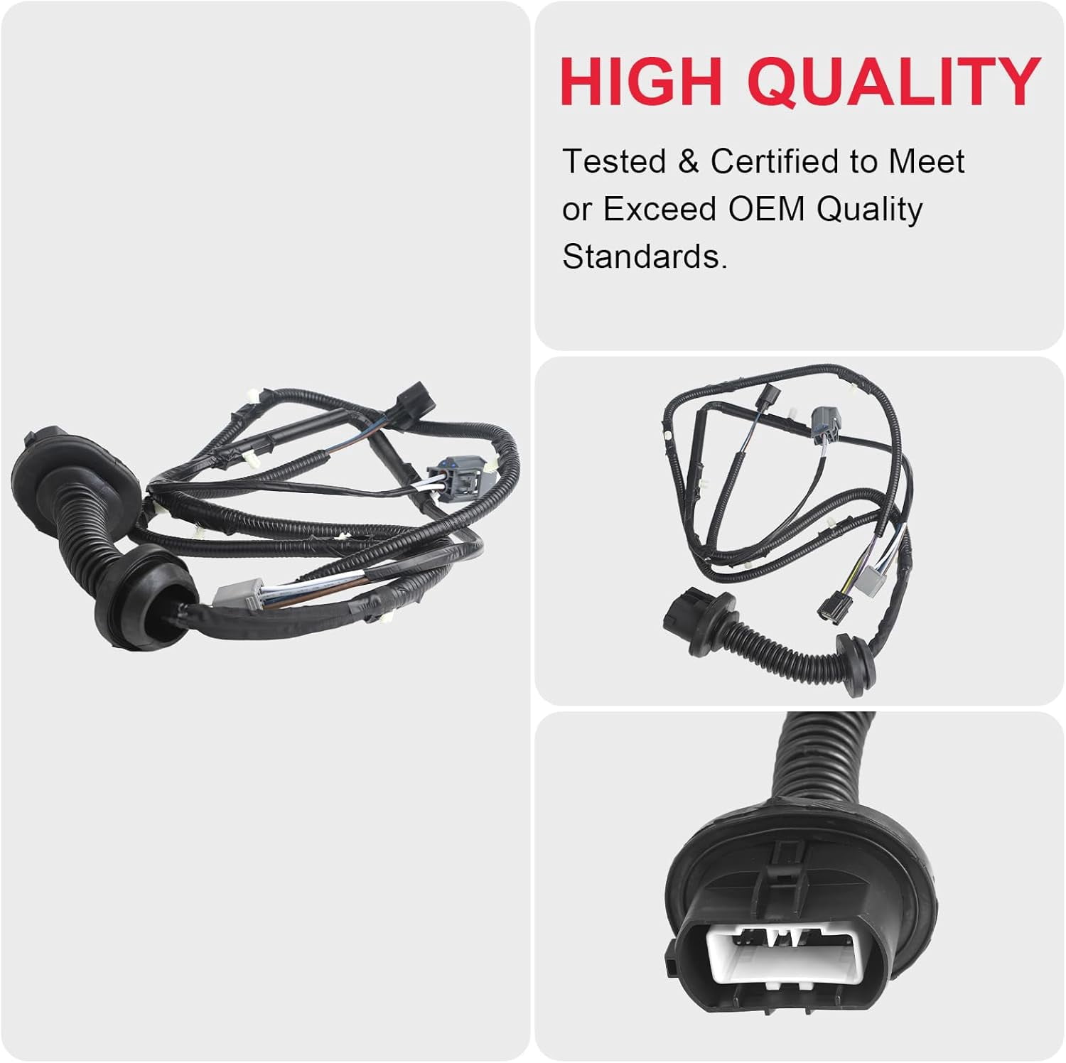 Rear Driver Side Door Jumper Wire Assembly 2009-2014 Compatible with Ford F150 Crew Cab Replaces 9L3Z-14631-CAA Rear Door Wiring Harness (Left)