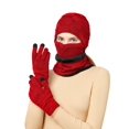 thumbnail image 3 of Gorro, bufanda, máscara y guantes cálidos de 4 piezas para hombres y mujeres (rojo) Sincero Electrónica, 3 of 4
