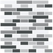 InHome Smoked Glass 10 in. x 10 in. Peel and Stick Resin Backsplash Tiles (4-Pack)