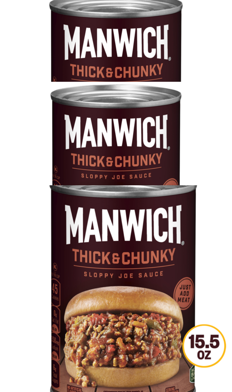 Manwich Sloppy Joe Sauce, Thick and Chunky, Canned Sauce, 15.5 OZ pack