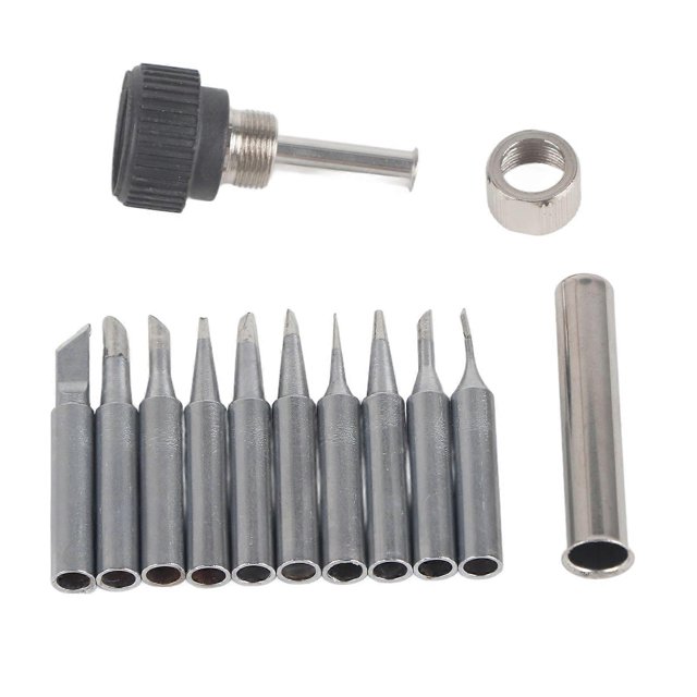Lead Free Solder Iron Tips 900M?T Soldering Station Tool (10 Tips 1 Retaining Sleeve)