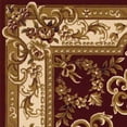 thumbnail image 4 of 3'x5' Red Ivory Machine Woven Hand Carved Floral Medallion Indoor Area Rug, 4 of 4