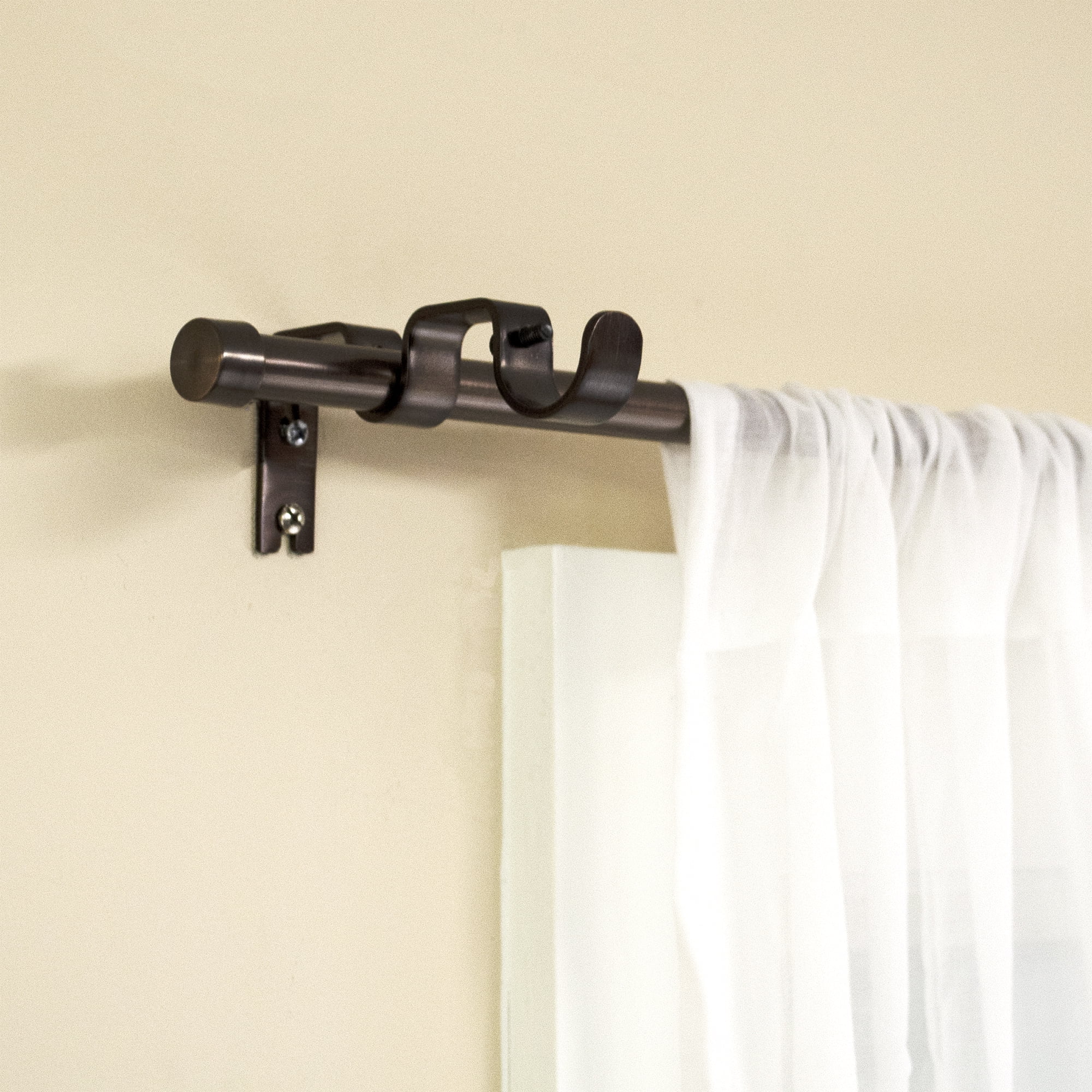 Better Homes & Gardens 5/8" Plated Oil Rubbed Bronze Adjustable Add on Curtain Rod Kit, 32"-120"