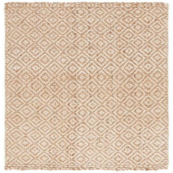 SAFAVIEH Martha Stewart Natural Fiber Diamond Area Rug, Ivory/Natural, 6' x 6' Square