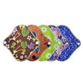 thumbnail image 2 of 5 Pcs Protège-Dessous Menstruels Réutilisables Lavables en Bambou à Imprimé Floral, 2 of 7