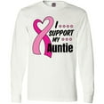 thumbnail image 3 of Inktastic Breast Cancer Awareness I Support My Auntie with Pink Ribbon Long Sleeve T-Shirt, 3 of 5