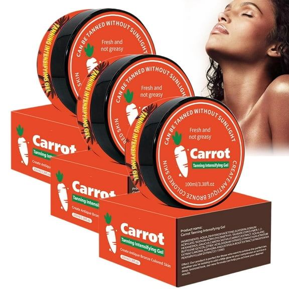 Carrot Tanning Gel Intensive Tanning Luxe Gel, Tan Accelerator for Outdoor Sun and Tanning Beds, Achieve a Natural Tan with Natural Ingredients