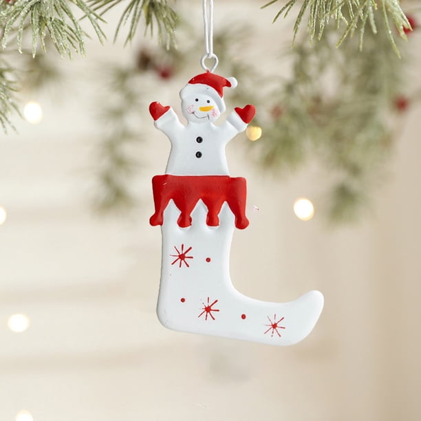 Puntoco Muñeco de nieve de hierro para colgar en el árbol de Navidad, decoración navideña para colgar en la media navideña
