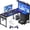 Black, variant on YANGLI 43" L-Shaped Gaming Desk for Small Rooms, Compact Corner with Shelf & Hutch, 4 Drawers, LED Light, Power Outlets & USB, Black