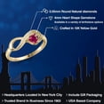 thumbnail image 2 of Gem Stone King 10K Yellow Gold Red Created Ruby and White Diamond Accent Infinity Ring for Women (0.31 Cttw, Heart Shape 4MM, Gemstone July Birthstone, Size 7), 2 of 6