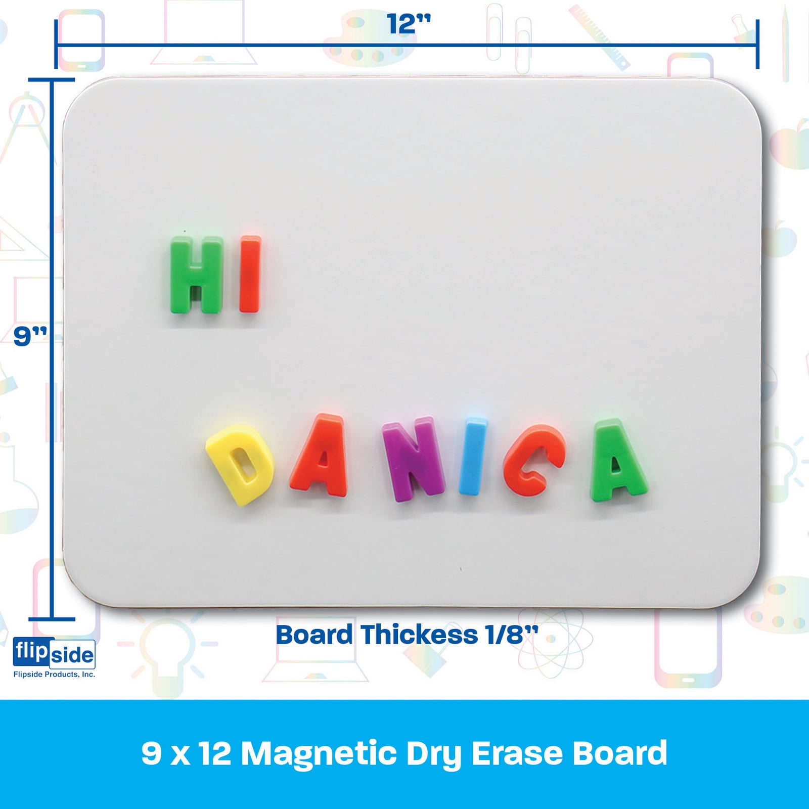 9 x 12 Magnetic Dry Erase Board Class Pack 12 Bulk