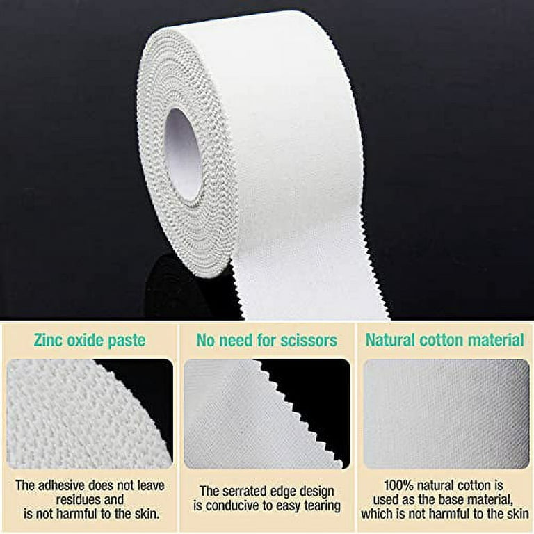 10M 50/38/25mm 100% Cotton White Athletic Tape Elastoplast Easy Tear By  Hand With Zigzag Edges Muscle Elastic Bandage Sports