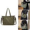 thumbnail image 2 of Stylish Corduroy Shopper Bag Casual Tote Shopping Bags Handbag for Work School and Travel Green, 2 of 4