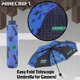 thumbnail image 4 of Paraguas Minecraft Kids con forma de cúpula transparente plegable, color negro y azul, 4 of 7