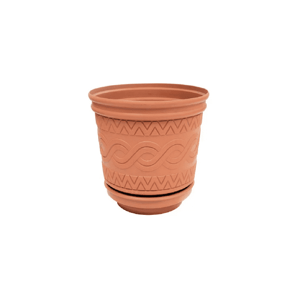 Maceta Plástica Azteca 115c Diámetro De 38cm Color Barro 1p