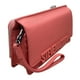 thumbnail image 2 of Cartera Steve Madden color salmón, con correa de muñeca color negra con letras grabadas, con cremallera. Logo en metal centrado, mide 19 cm de ancho por 11 cm de alto., 2 of 5