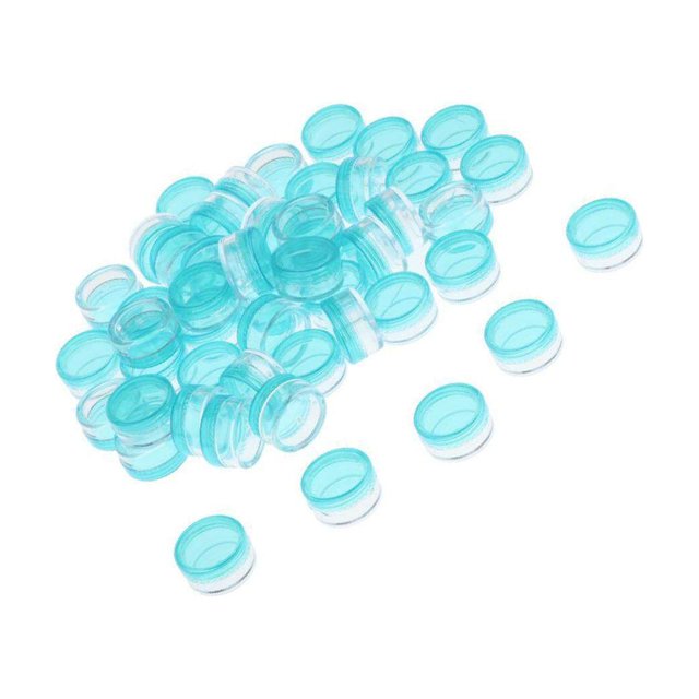 serony 50pcs Empty Round Makeup Jar Pot Travel Cream Powder Cosmetic Container Case Green