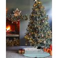 thumbnail image 3 of Green Aqua Modern Stripes Christmas Tree Skirt 36 Inches Large Christmas Skirt Tree, Country Chic White Stiped Geometric Lines Tree Skirt Christmas Decorations for Fireplace Party Indoor Outdoor, 3 of 7