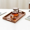 thumbnail image 3 of Shoreew Wooden Serving Tray Handmade Rectangular Tray Wood Coffee Table with Cut Out Handles for Party Serving Pastries Snacks Mini Bars Tray for Kitchen, 3 of 6