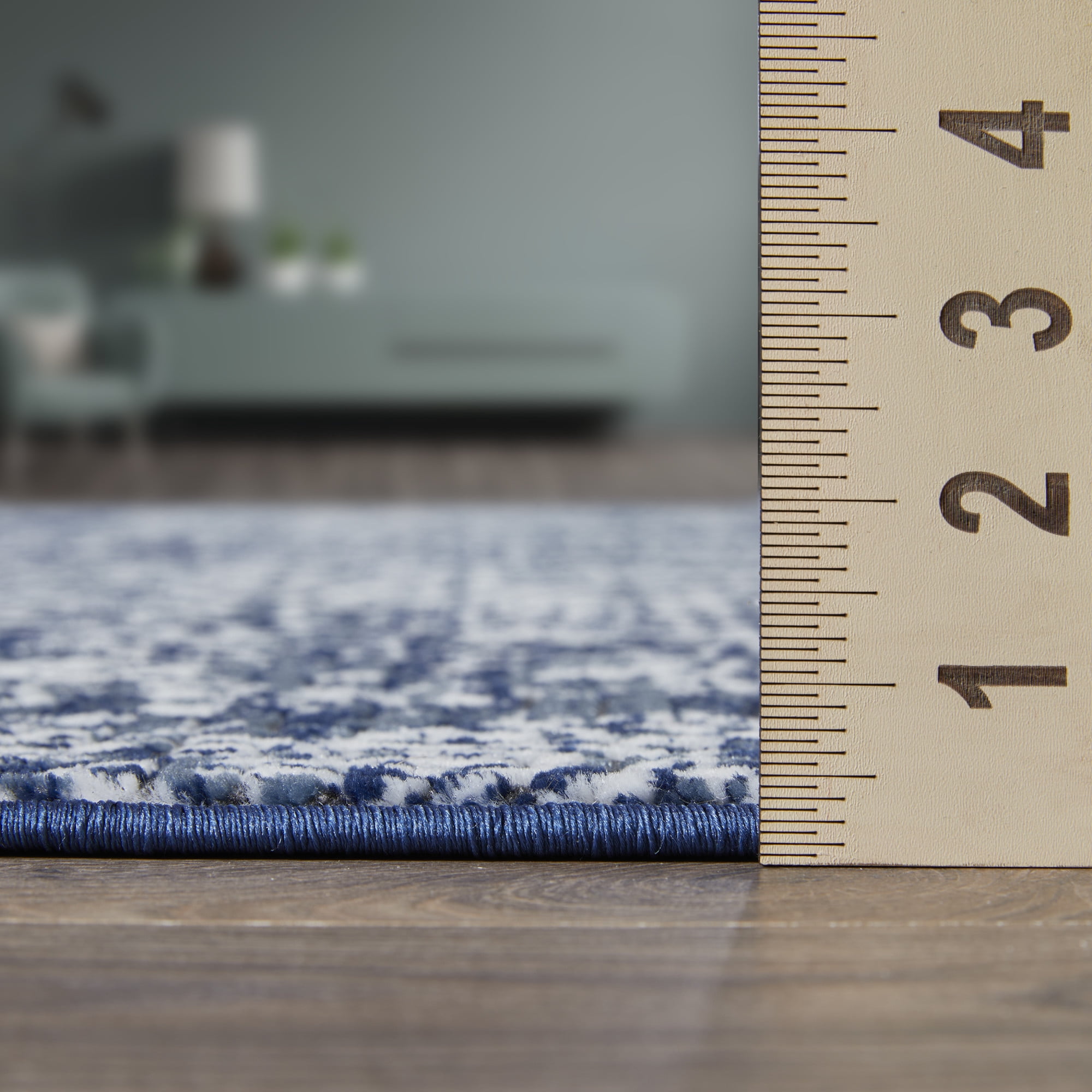 Loomaknoti Aysal Armilli 9' x 12' Distressed Indoor Area Rug , Blue/Cream