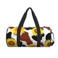 thumbnail image 2 of Haiem Sunflower Cow Pattern Gym Bag for Women Men, Waterproof Travel Duffel Bags, Personal Item Travel Bag Weekender Bag with Shoes Compartment & Wet Pocket, 2 of 8