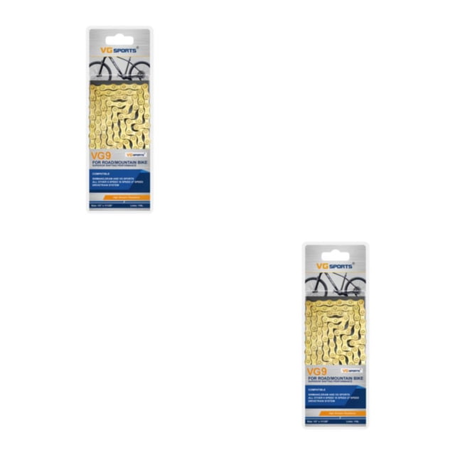 ZheElen Easy To Install Wide Compatibility Bike Chain For Mountain And Road Bikes Mountain Bike Chains gold 9 Speed 2Set