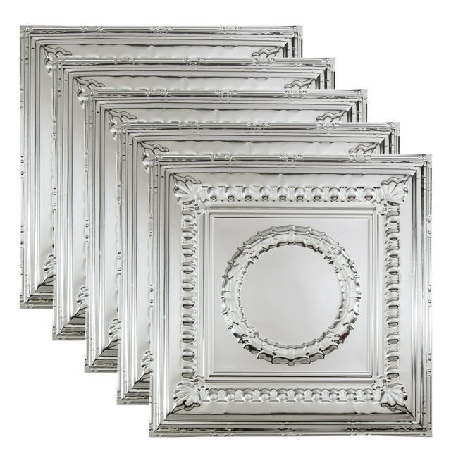 Great Lakes Tin Cleveland Unfinished 2ft x 2ft Nail Up Ceiling Tiles (5 Pack)