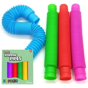BunMo Pop Tubes 30 Pack Sensory Toys, Fine Motor Skills Easter Basket Stuffers Toddler Toys, Fidget Toys for Sensory Kids and Kids Learning Toys