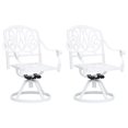 thumbnail image 1 of vidaXL Swivel Garden Chairs 2 pcs Cast Aluminium White, 1 of 8