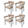 thumbnail image 6 of Coewske 4PCS Kitchen Dining Chair Modern Upholstered Armchair w/ Metal Legs Beige, 6 of 6