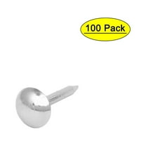 Home Furniture Upholstery Thumb Tack Nail Push Pin Silver Tone 6mm x 14mm 100pcs