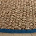 thumbnail image 3 of SAFAVIEH Natural Fiber Arbor Bordered Area Rug, Natural/Light Navy, 8' x 8' Round - Coastal Design, Natural & Light Navy, Seagrass, Ideal for Entryway, Kitchen, Living Room, Office, 3 of 10