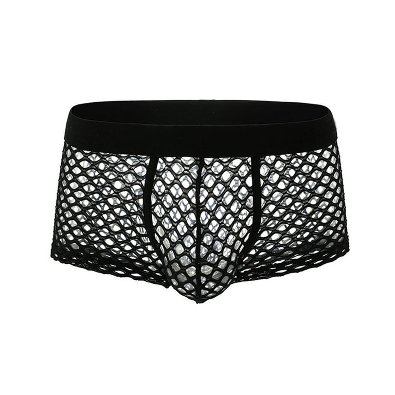 Zuwimk Men Underwear,Men's Briefs Breathable Comfortable Mesh Underwear  Black,XL 