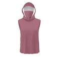 thumbnail image 4 of Olyvenn Unisex Casual Hooded Tops with Ear-Hook Face Mask Solid Color Sun Protection Short-Sleeve Ice Silk Shirts Hot Pink XL, 4 of 8