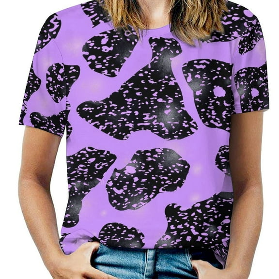 Animal Print Patterns Women's T-Shirt Short Sleeve T Shirts Tops Tee Ladies Loose T