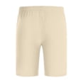 thumbnail image 7 of Oalirro Summer Mens Shorts Casual Father's Day Gift Men's Summer Fashion Drawstring Elastic Solid Color Loose Casual Five Pants Beige, XXXL, 7 of 7