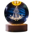 thumbnail image 4 of Pequeña bola de cristal 3D decorativa con Base de madera, carga USB, bola de cristal LED, luz nocturna, bola de cristal iluminada para decoración de dormitorio, 4 of 9